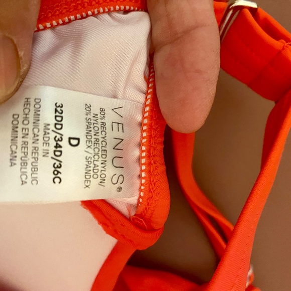 Venus vibrant orange bikini top NEW adjustable Padded 36c  34d. 32dd - Picture 8 of 10